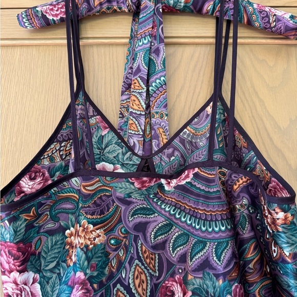 Vintage California Miss Floral Paisley Chemise Slip Dress With Matching Hanger L - Picture 9 of 13
